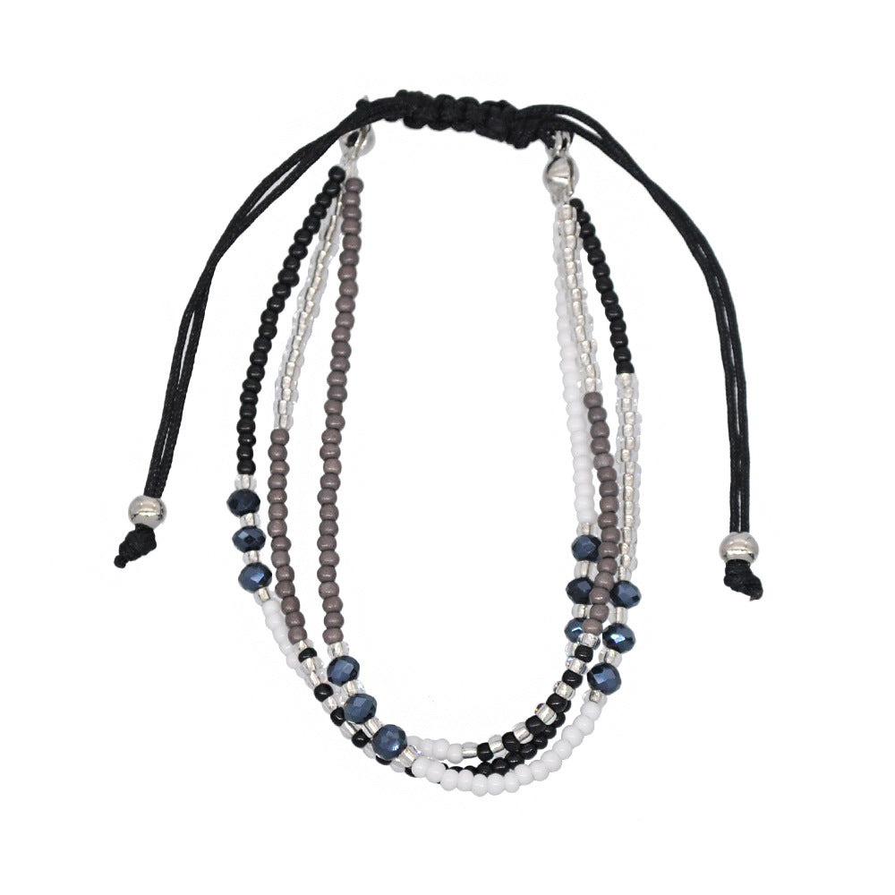 Wholesale Beaded Crystal Colorful Rice Beads Woven Bracelet